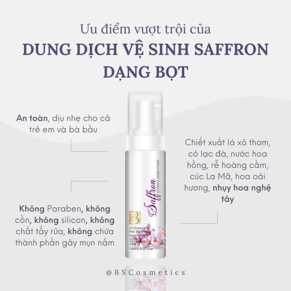 Bọt vệ sinh chiết xuất Nhụy hoa nghệ tây